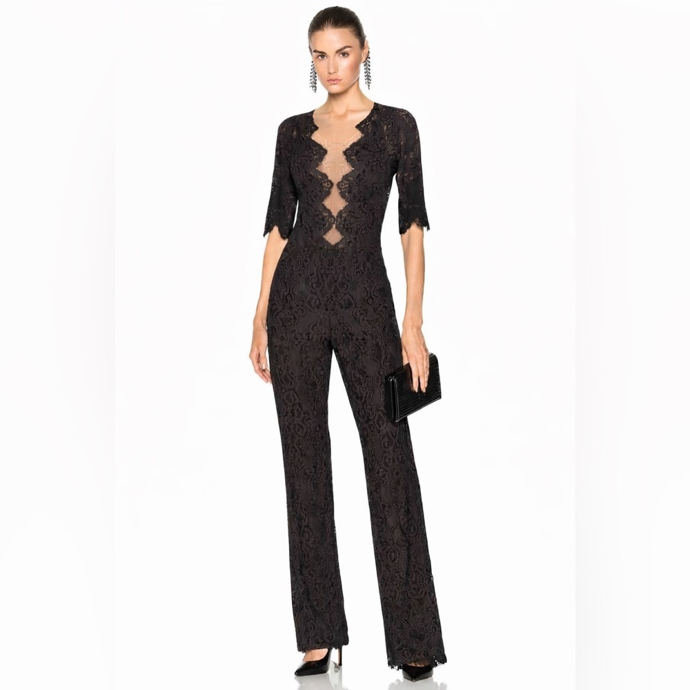 🔥 HOST PICK 🔥 For Love And Lemons Noir Black Lace Jumpsuit S - Picture 3 of 10